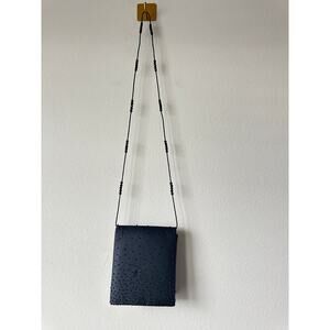 Vintage Jessica McClintock Black Beaded Mini Bag Satin Y2K Formal Shoulder Bag